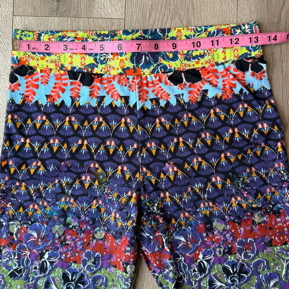 Desigual Johanna Vibrant Floral Indie Bohemian Colorful Leggings Size Medium - Picture 8 of 15